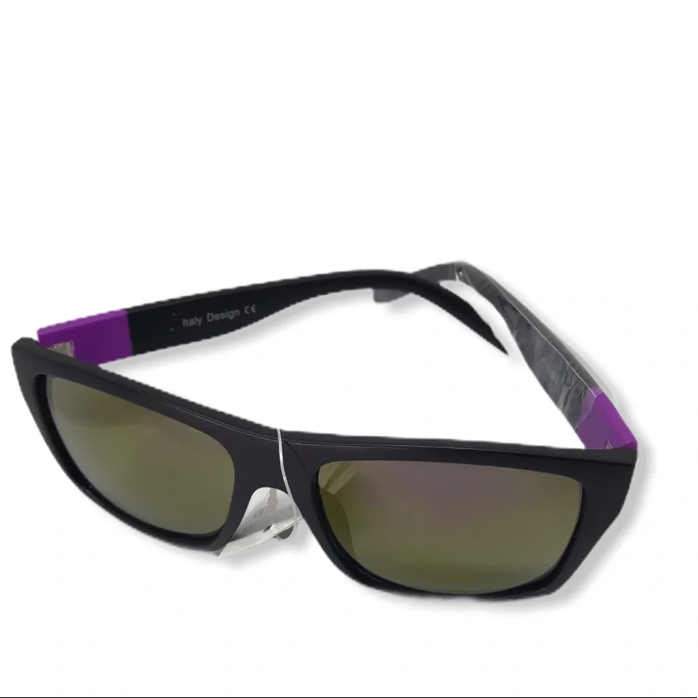 Black and Purple Mirrored Sunglasses Retro Unisex Deadstock Streetwear Stylish